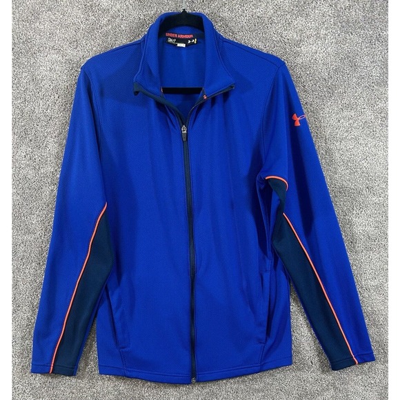 Under Armour Other - Under Armour Track Jacket Mens Small Blue Loose Coupe Full Zip Long Sleeve